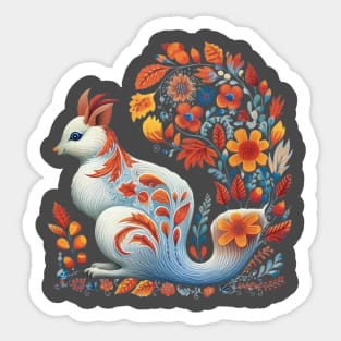 A Cute Squirrel Scandinavian Art Style Sticker